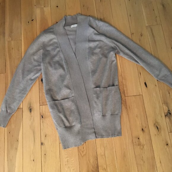 NWOT Active USA Beige Knit Long Sleeve Ribbed Banded Cardigan - Picture 12 of 16